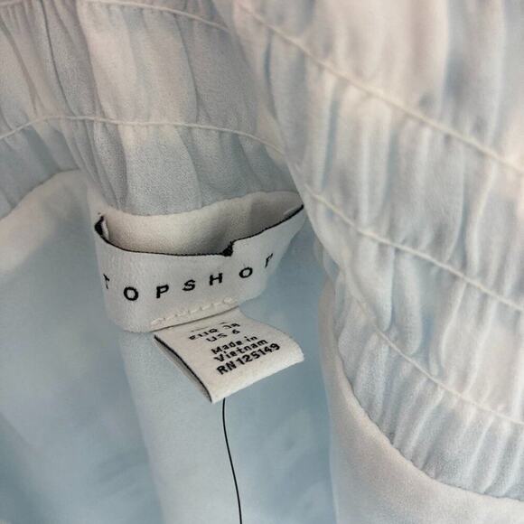 NWT Topshop Light Blue Gingham Check Midi Skirt Size 8 - Picture 4 of 7